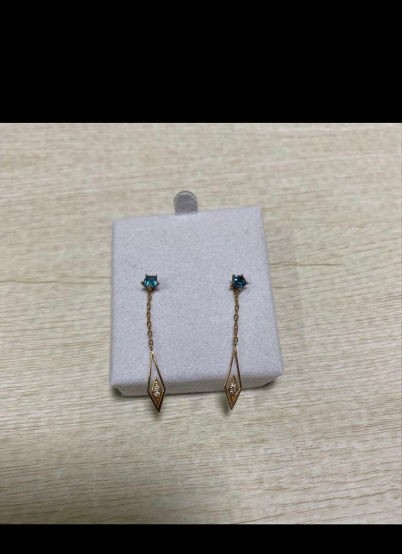 TAKE-UP ピアスK18ロンドンブルートパーズ／ダイヤモンド