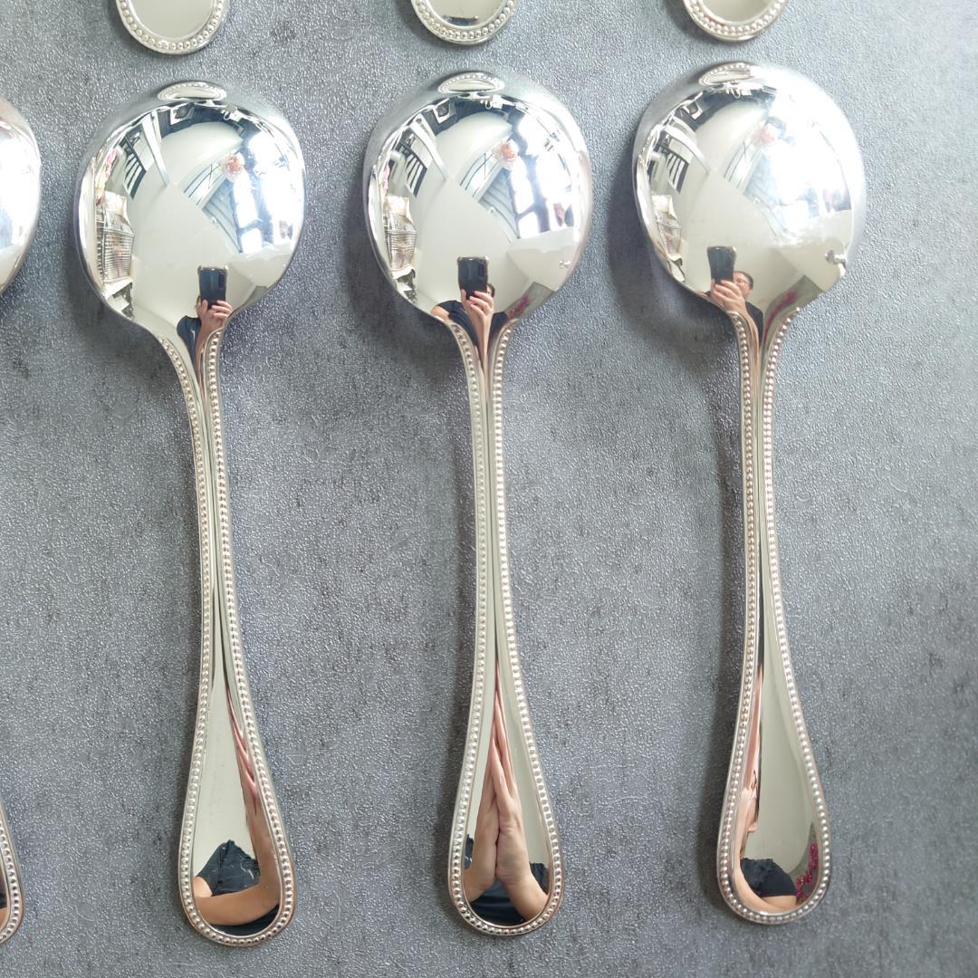 希少 美品 クリストフル パール コンソメスプーン 12点