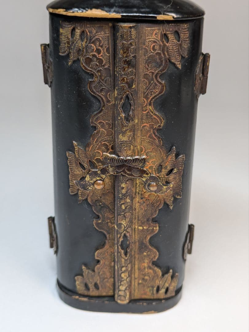 毘沙門天　念持仏　懐中仏　木彫　骨董　江戸時代　厨子　細密彫刻