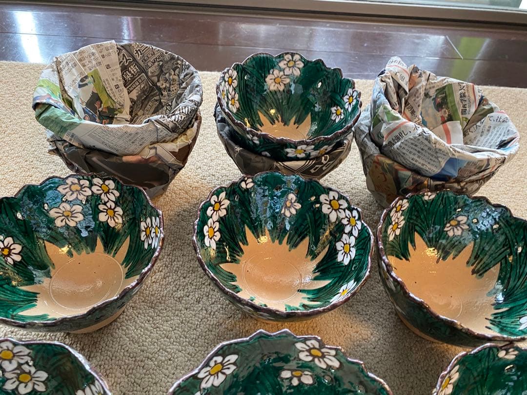 乾山写水仙向付10客　清水焼　新品未使用