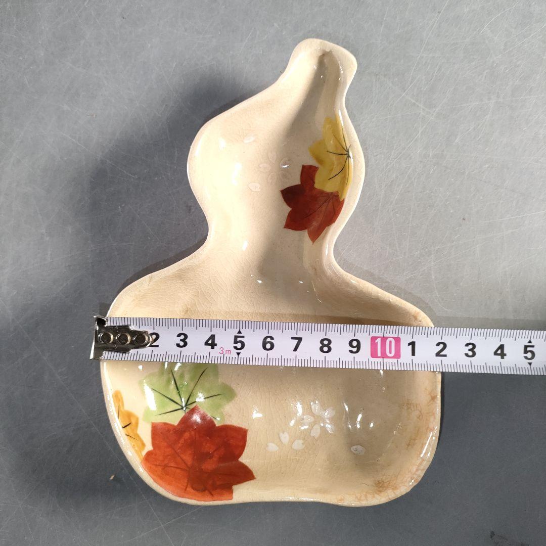 A1366-5/平安萬珠堂/雲錦紅葉絵盆皿10客/共箱/飾皿/菓子皿/懐石道具/