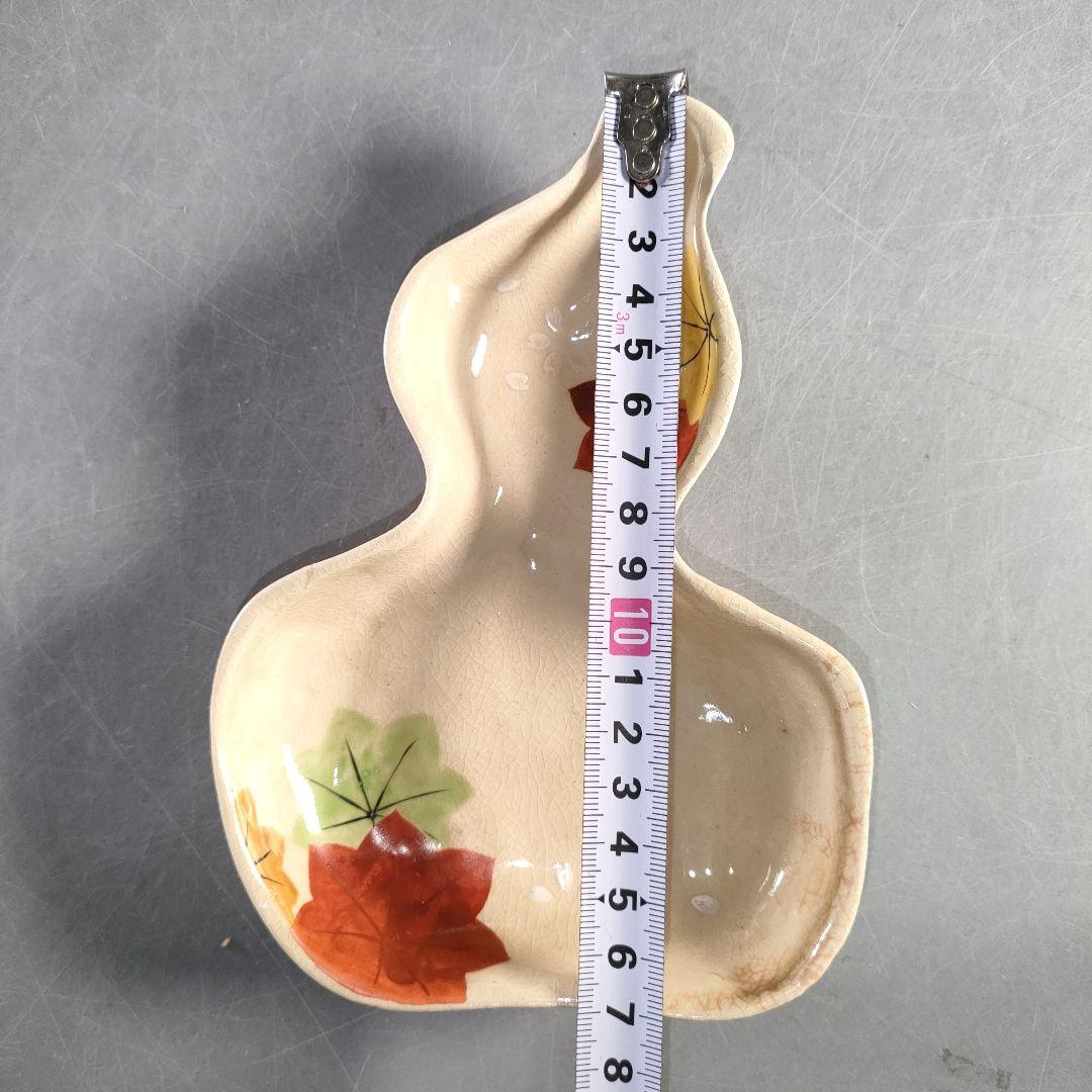 A1366-5/平安萬珠堂/雲錦紅葉絵盆皿10客/共箱/飾皿/菓子皿/懐石道具/