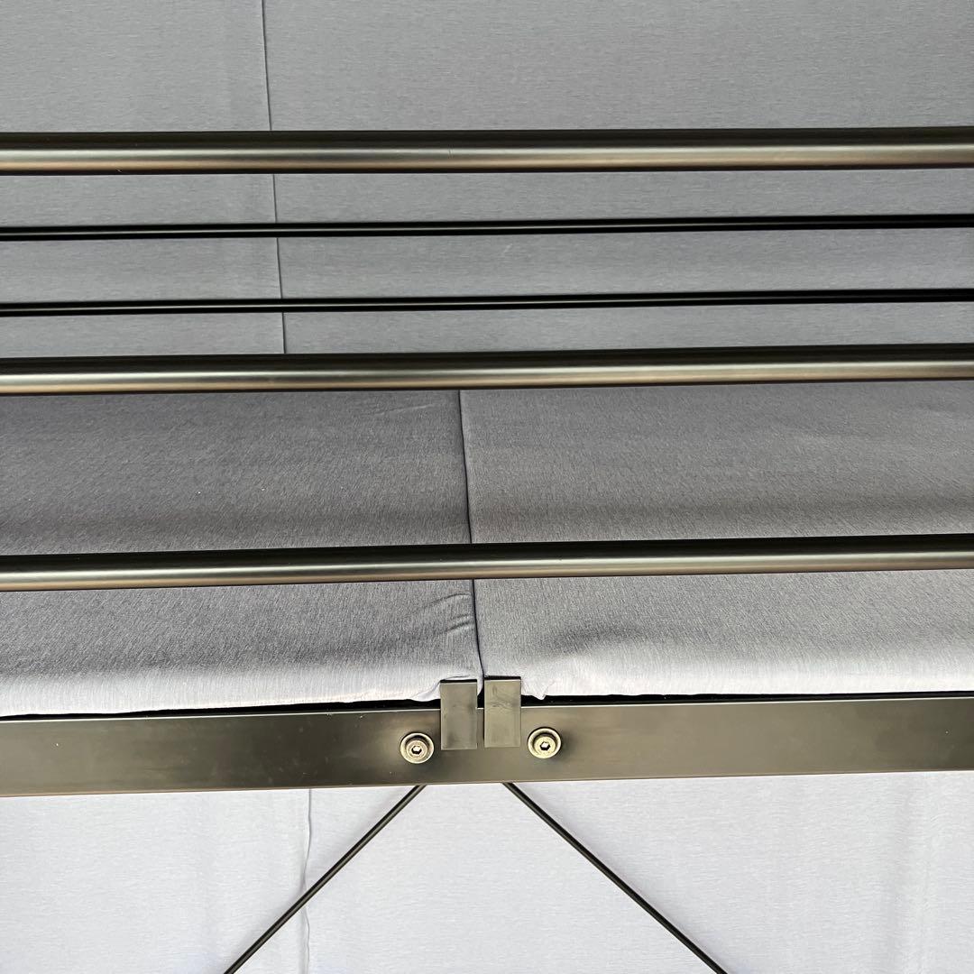 ロフトベッド階段式 スチール製 黒 宮&2口コンセント