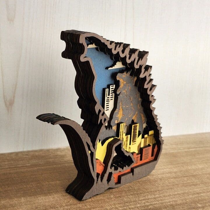 木製置物】ゴジラ恐竜★ジュラシックパーク グッズ 置き物 雑貨 オブジェ