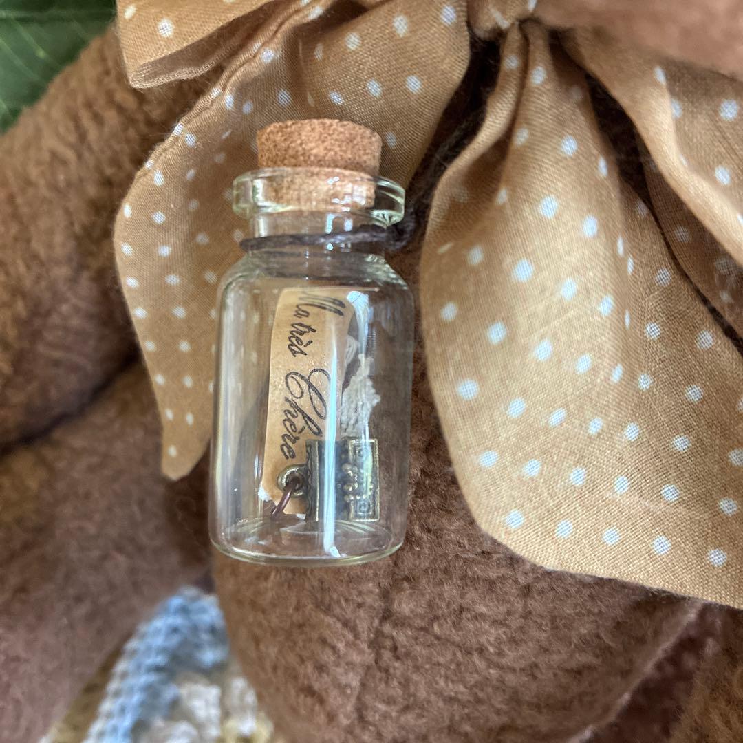 テディベア　クマのぬいぐるみ　茶色　リボン　ハンドメイド