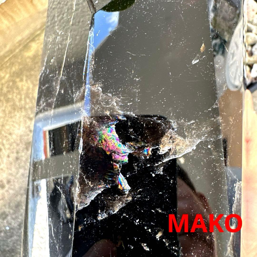 M1832☆黒水晶(モリオン)六角柱6.4Kg☆天然石　原石☆N50901-A