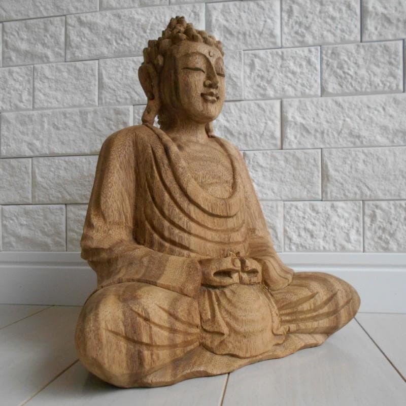 一刀彫 仏陀坐像 26ｃｍ 仏像 仏陀 ブッダ 仏像の置物 瞑想 オリエンタル