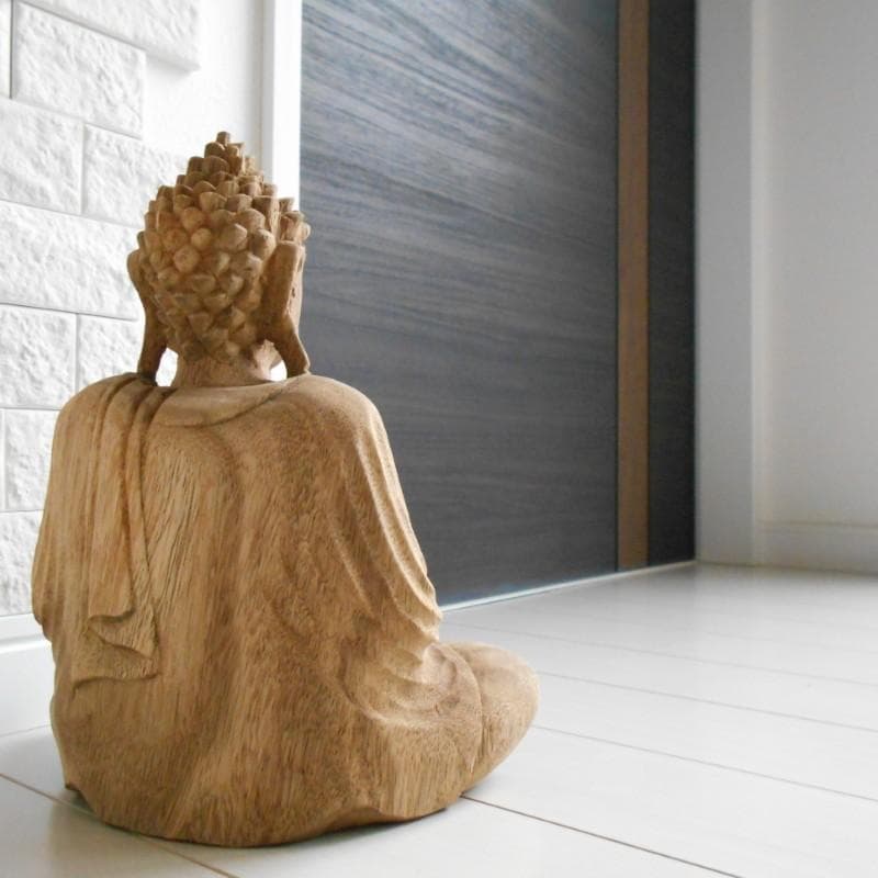 一刀彫 仏陀坐像 26ｃｍ 仏像 仏陀 ブッダ 仏像の置物 瞑想 オリエンタル