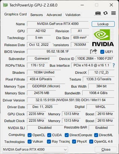 Gainward　GeForce RTX 4090　Phantom GS