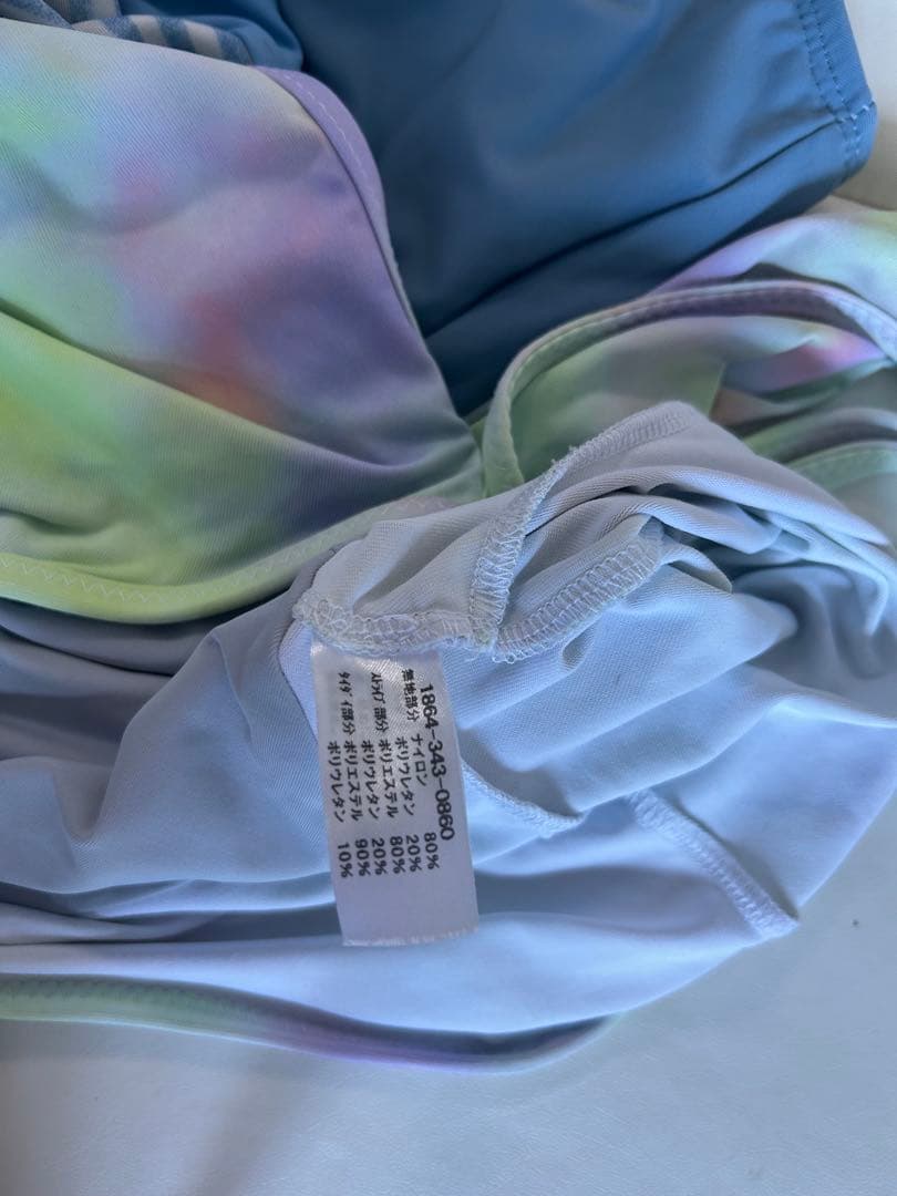 Seea ロンスプ　マルチカラー 長袖ワンピース水着 S