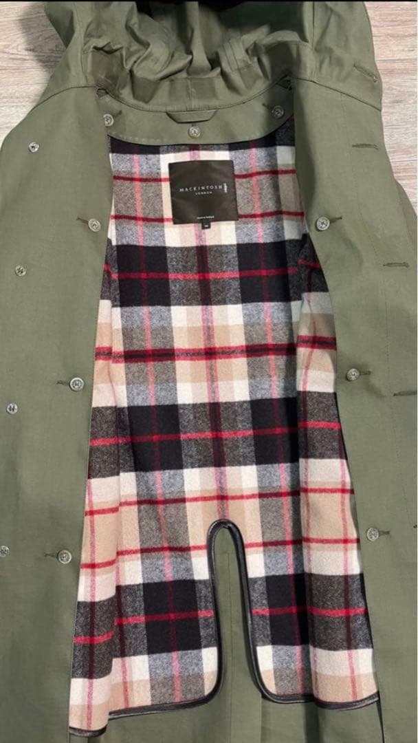 マッキントッシュ　ゴム引き　フーデッドコート　カーキ クリストン モッズ