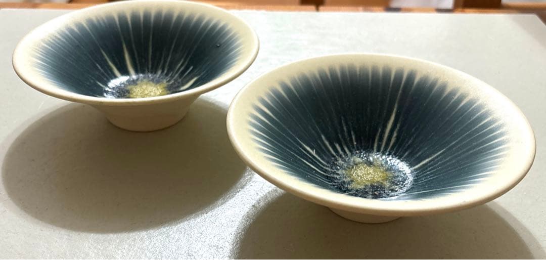 入手困難 人気作家 和田山真央 青グラデーション 器 2個セット 作家 器
