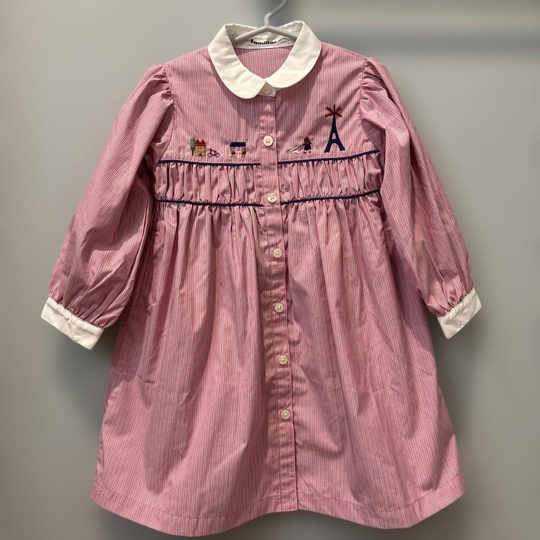 未使用　ファミリア　シャツワンピース　100