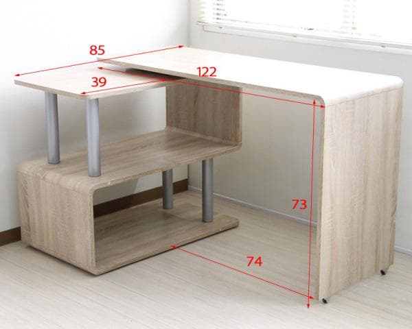 《新品・送料無料》パソコンデスク L字型 コーナー 回転 幅120cm