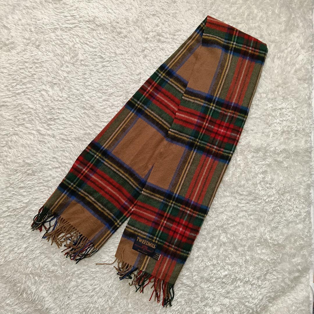 【美品】TWEEDMILL カラフルチェックストール