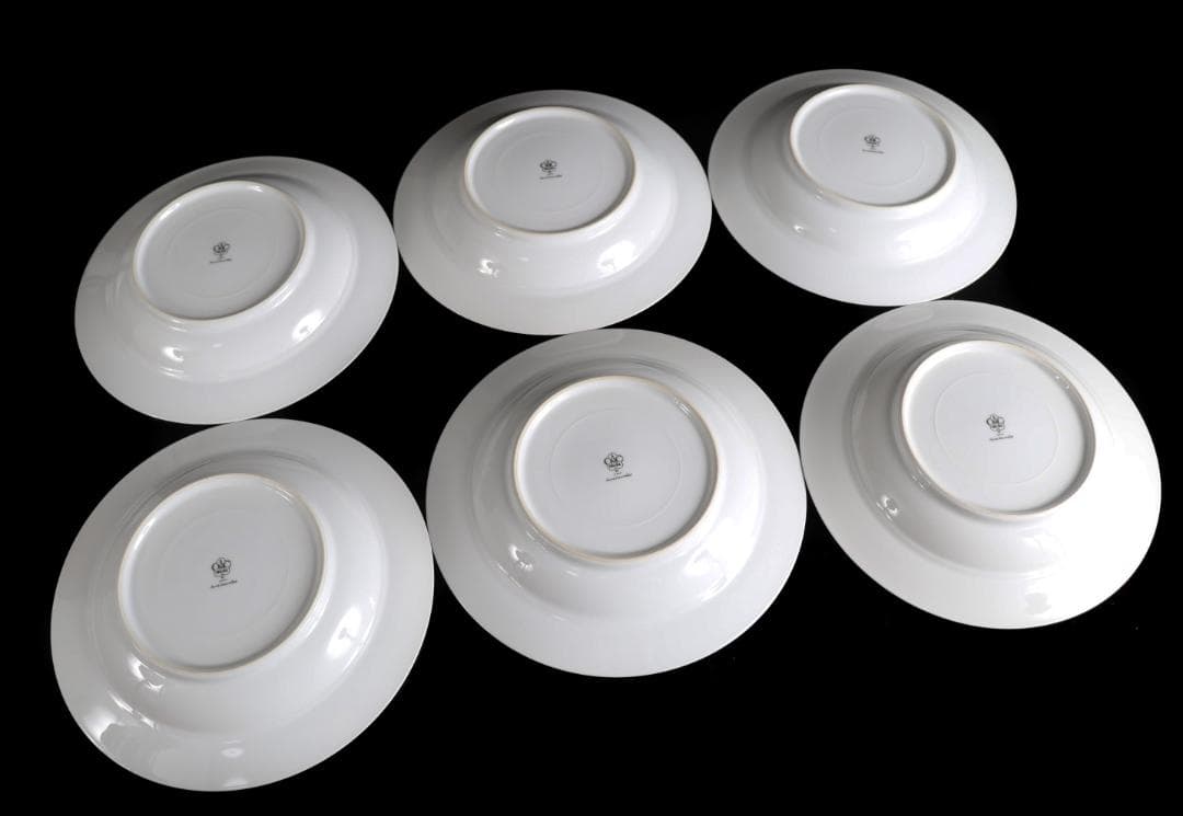 大倉陶園 呉須正倉院 OKURAスープ皿 6枚 プラチナ彩 ハンドペイント