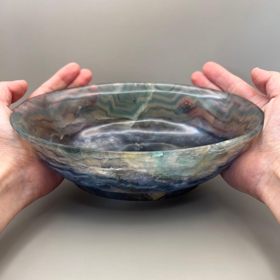 （fluorite4）レア フローライト 大きなフルーツ皿お椀お皿ボウル