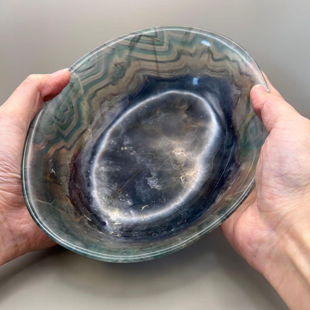 （fluorite4）レア フローライト 大きなフルーツ皿お椀お皿ボウル