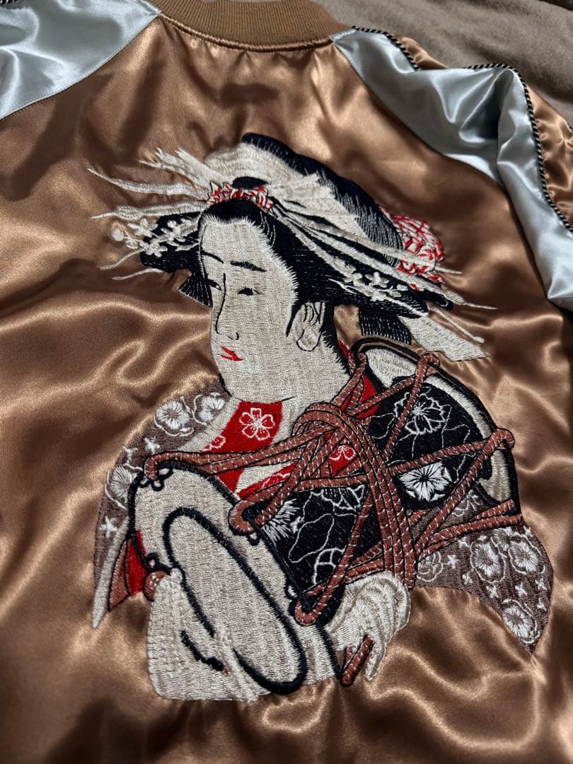 美品 日本製 ２面用 hoshihime 芸者 限定 スカジャン vintage