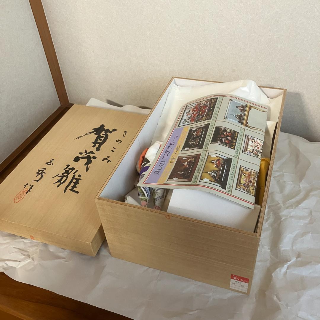 きめこみ賀茂雛　雛人形セット 親王飾り　（飾り黒台なし）