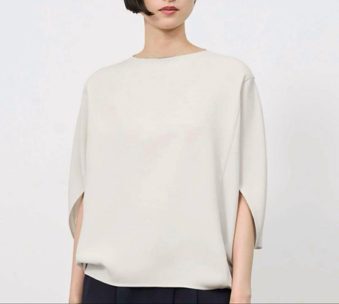 ソージュ soeju ライトクロスコクーンブラウス　ブラック　ライトグレー　M