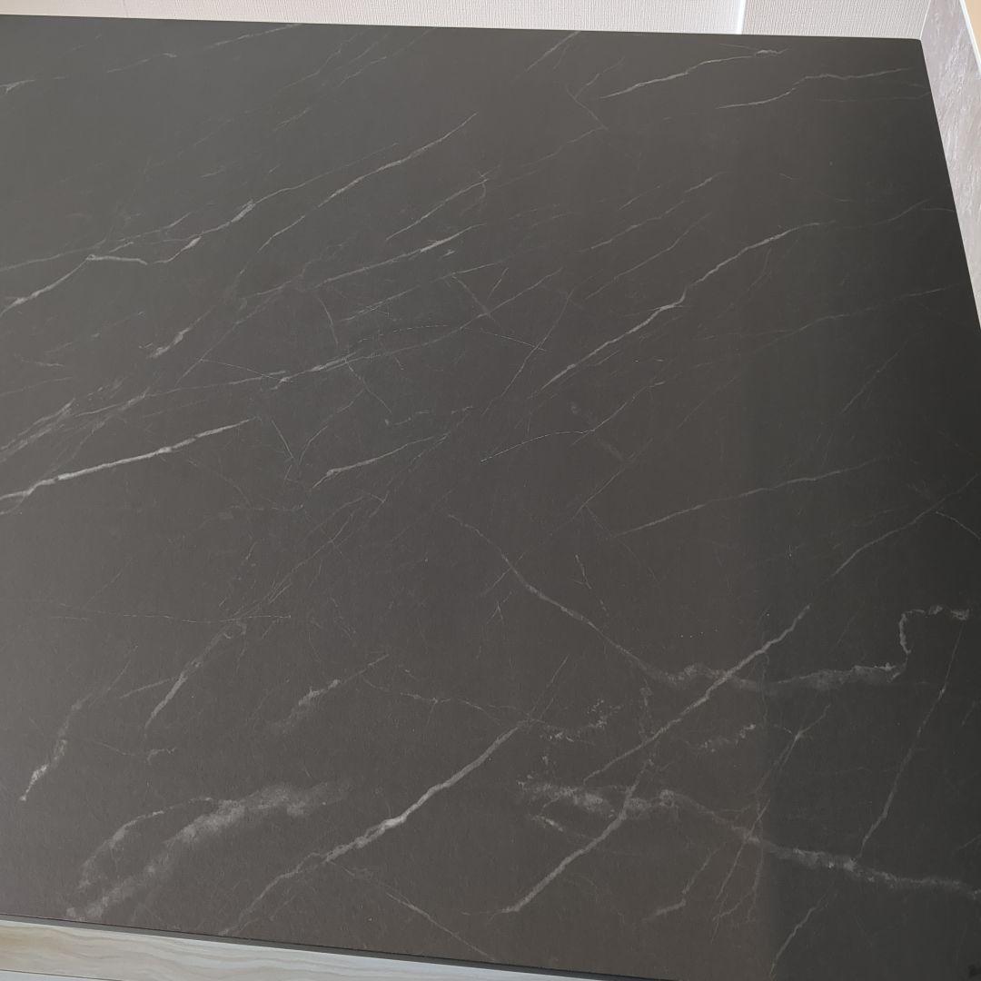 メラミン　ダイニングテーブル　120　クレマ　石目　ブラック　CREMA　要組立