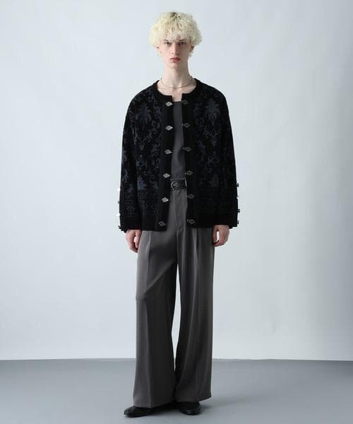 【美品】HARE　メタルボタンダマスクニットカーディガン　ブラック　セーター