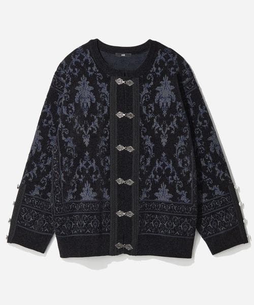 【美品】HARE　メタルボタンダマスクニットカーディガン　ブラック　セーター