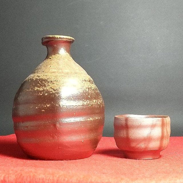 備前焼 徳利 ぐい呑 奈義法然窯 中尾晃