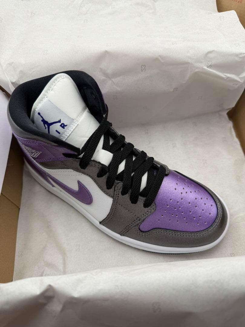 NIKE エアジョーダン1 MID SE 白紫 24.5