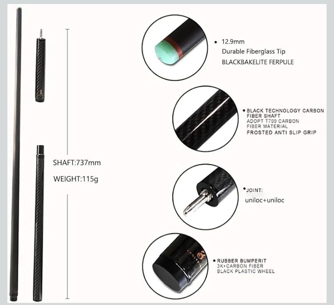 KHEALINGビリヤード キュー カーボン ジャンプキュー