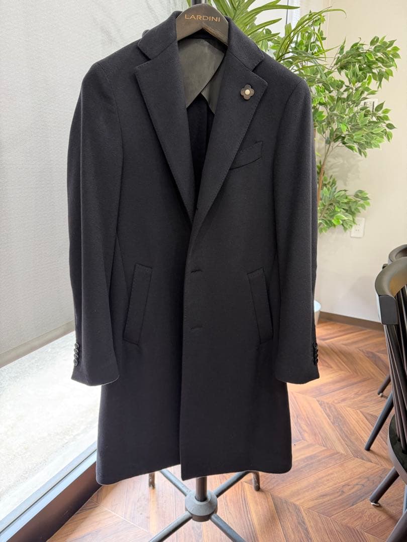 LARDINI ラルディーニ　 カシミヤチェスターコート ネイビー サイズ44