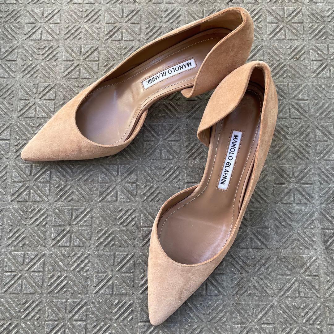極美品 MANOLO BLAHNIK スエードパンプス 36.5