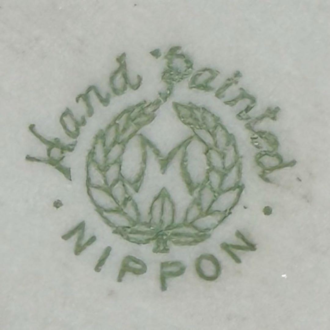 【美品】オールドノリタケ 盛上げ 花文 六角皿 M-NIPPON印 100年物
