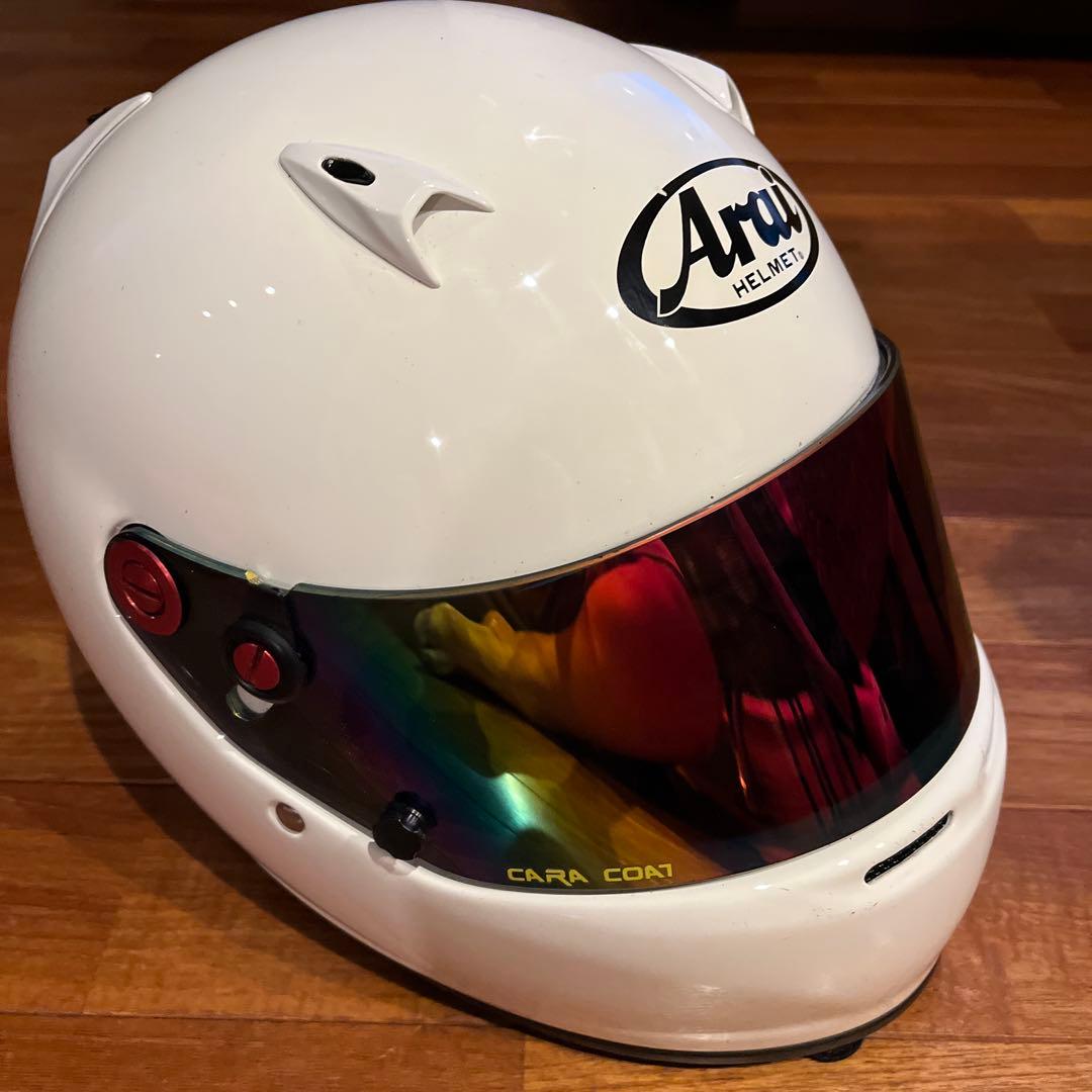 値下げ　Arai ヘルメット ホワイト ミラーシールド　4輪用　サイズ55,56