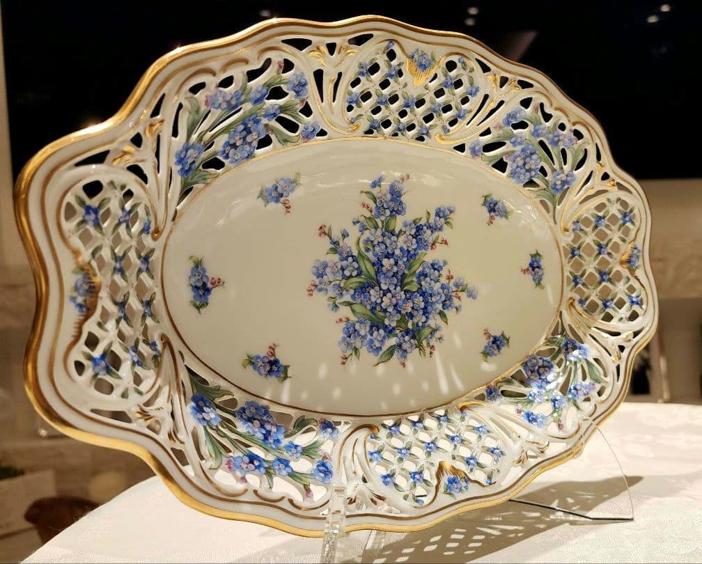 超希少 特大 31.3cm シューマン ババリア 勿忘草 ピアス プレート