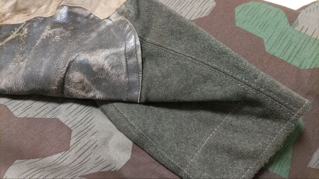 【実物】WWⅡドイツ軍騎兵下士官乗馬ズボン☆革当て付き☆コレクション用