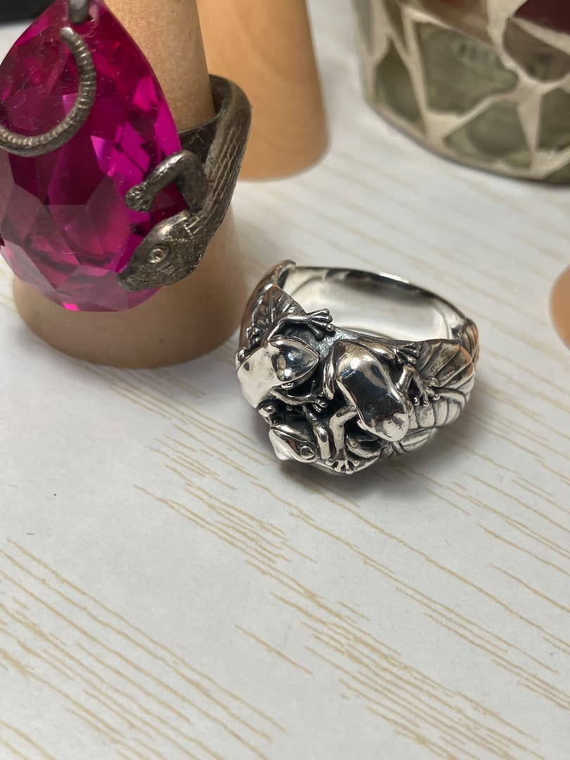 【絶版】 刻印 かすう工房 蛙玉 かえるだま リング