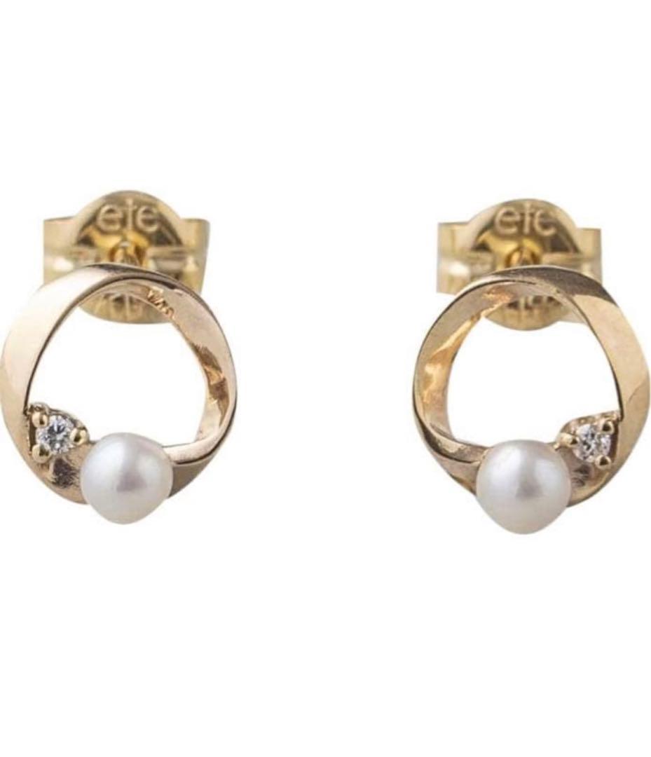 【極美品】ete エテ K10YG パール ダイヤモンド ピアス 箱・保証書付