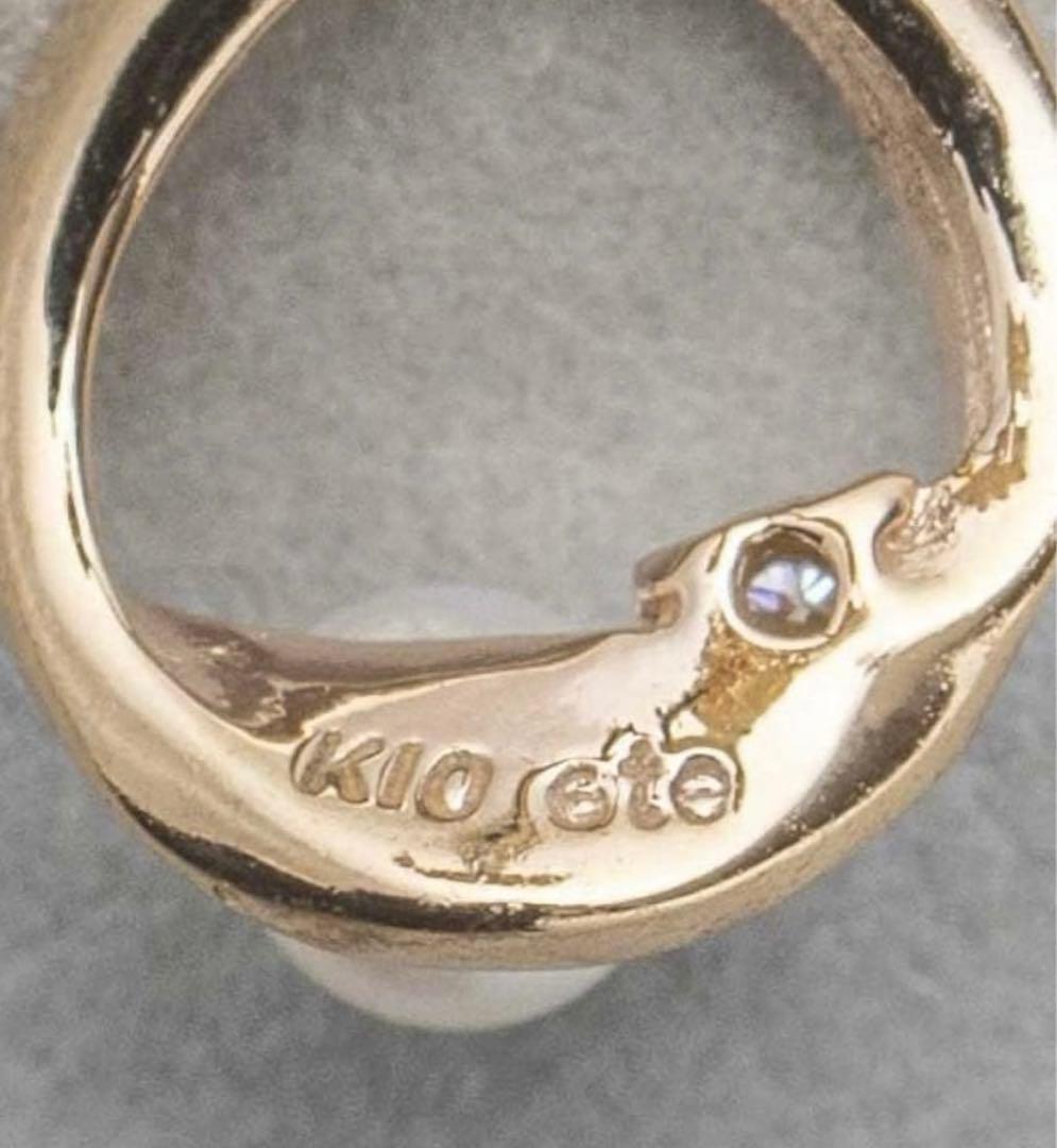 【極美品】ete エテ K10YG パール ダイヤモンド ピアス 箱・保証書付