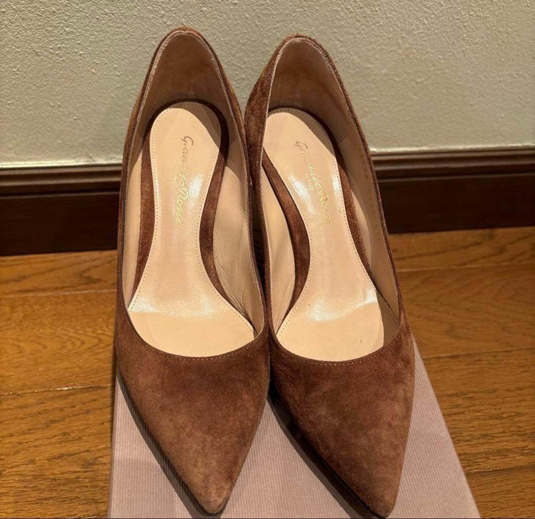 Gianvito Rossi Gianvito 70ブラウン スエードパンプス