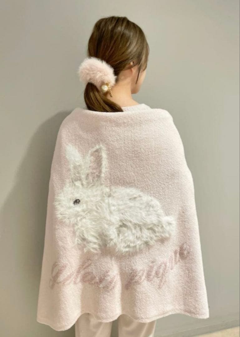 ジェラートピケ ラビットモコブランケット ピンク