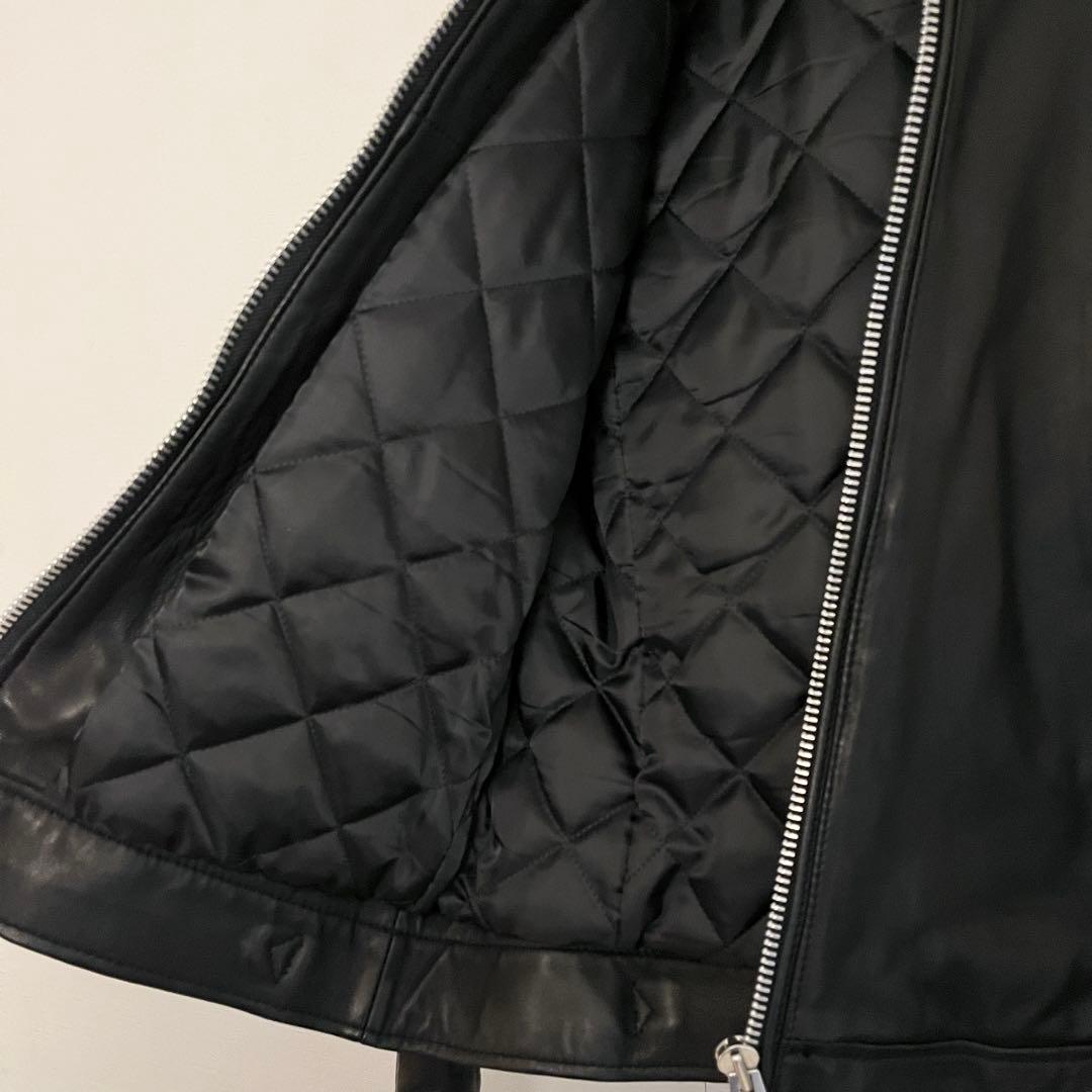 【未使用に近い★希少襟付】ナノユニバースシングルライダース ラムレザージャケット