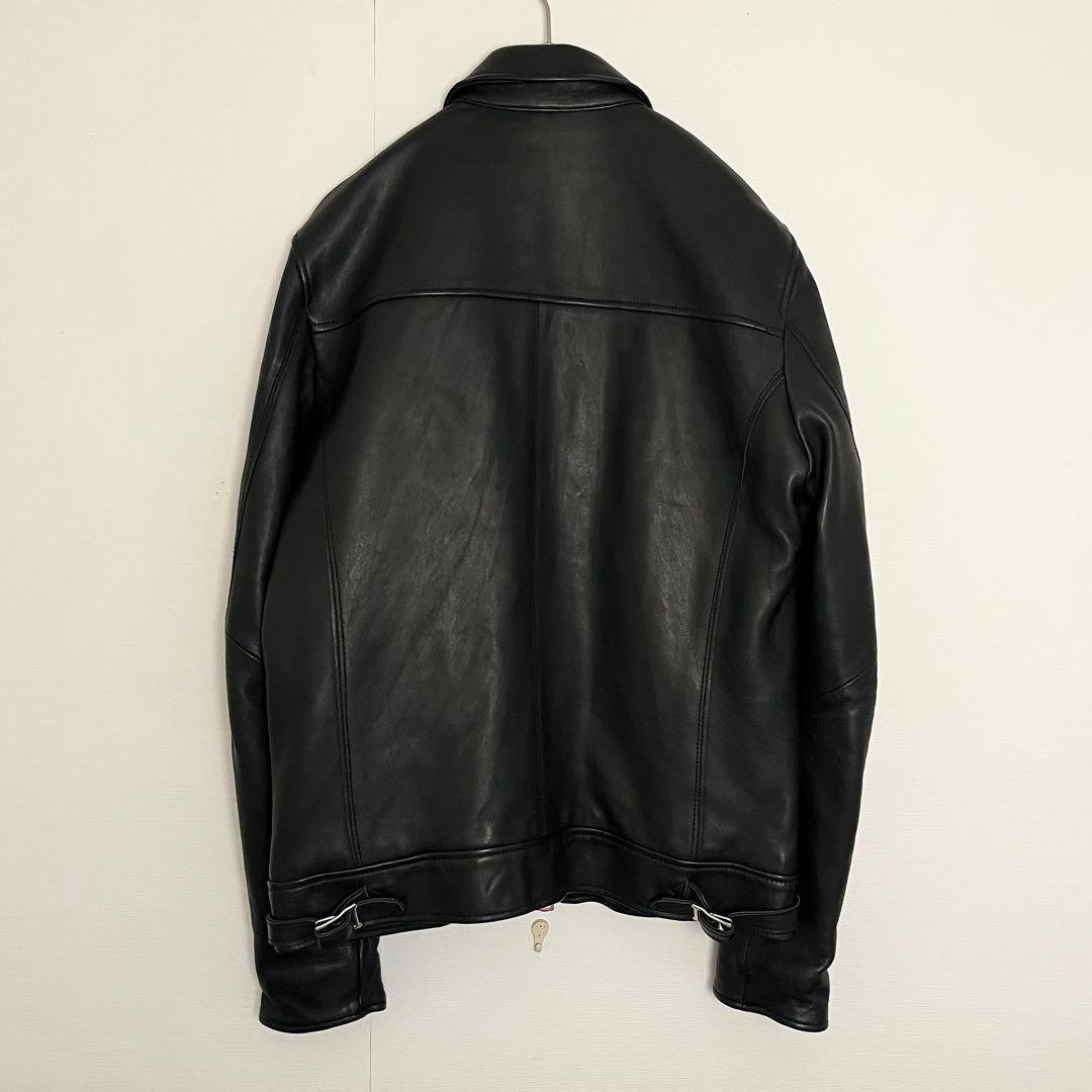 【未使用に近い★希少襟付】ナノユニバースシングルライダース ラムレザージャケット