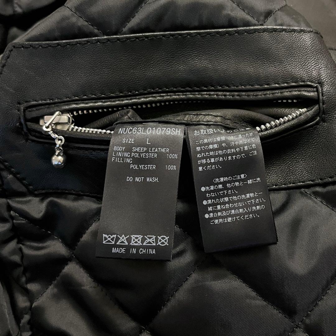 【未使用に近い★希少襟付】ナノユニバースシングルライダース ラムレザージャケット