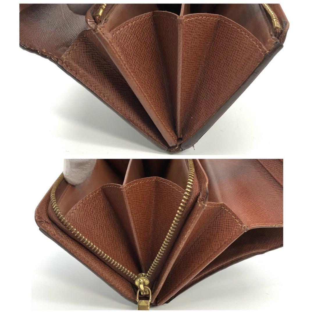 ぷるぷれ 正規品 ルイヴィトン 二つ折り財布 トレゾール モノグラム