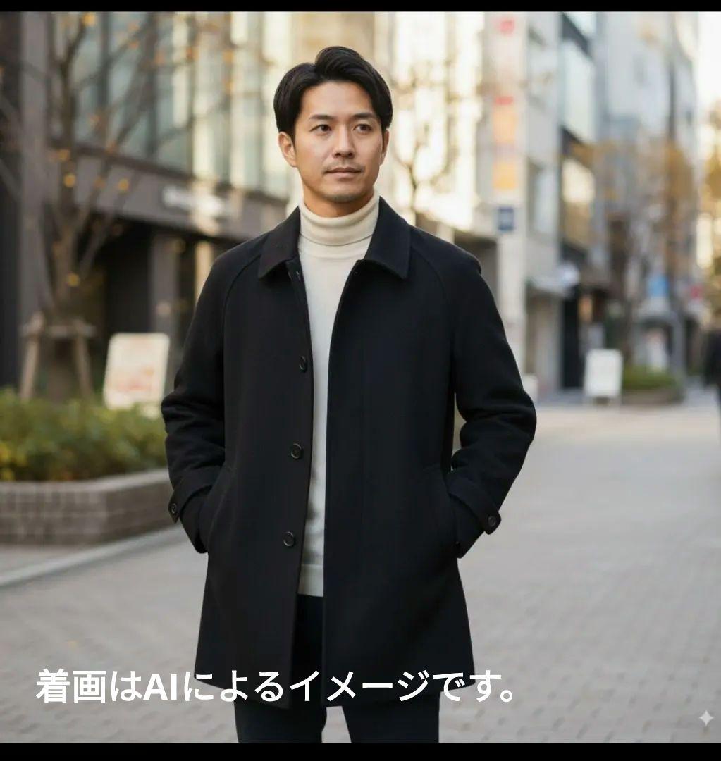 超美品カシミヤ100％ ニコルステンカラーコートM 黒 冠婚葬祭 通勤