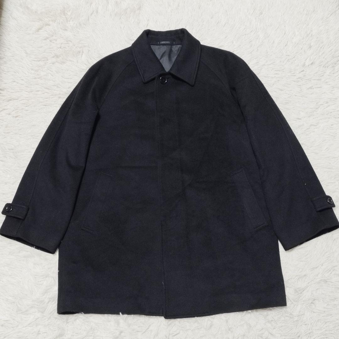 超美品カシミヤ100％ ニコルステンカラーコートM 黒 冠婚葬祭 通勤