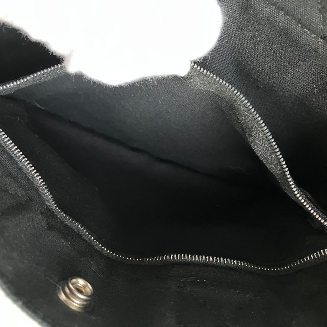 エルメス　HERMES フールトゥ　PM トートバッグ　黒　ストライプ