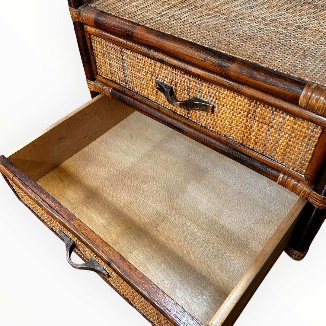 【美品】ラタン アーチ型 5段シェルフ 引き出し付き 籐家具 ヴィンテージ